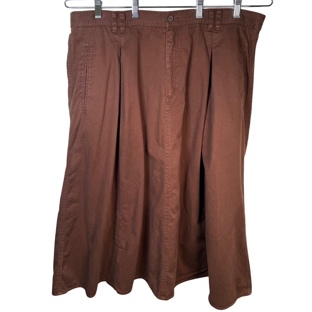 Vintage 90s Elisabeth Liz Claiborne Brown Midi Skirt Dark Academia Minimalist 22